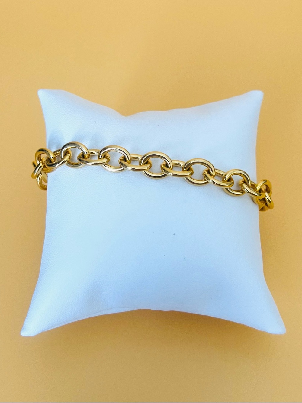 Vintage Milor Italy Gold tone Rope Chain Link Bracelet Chunky